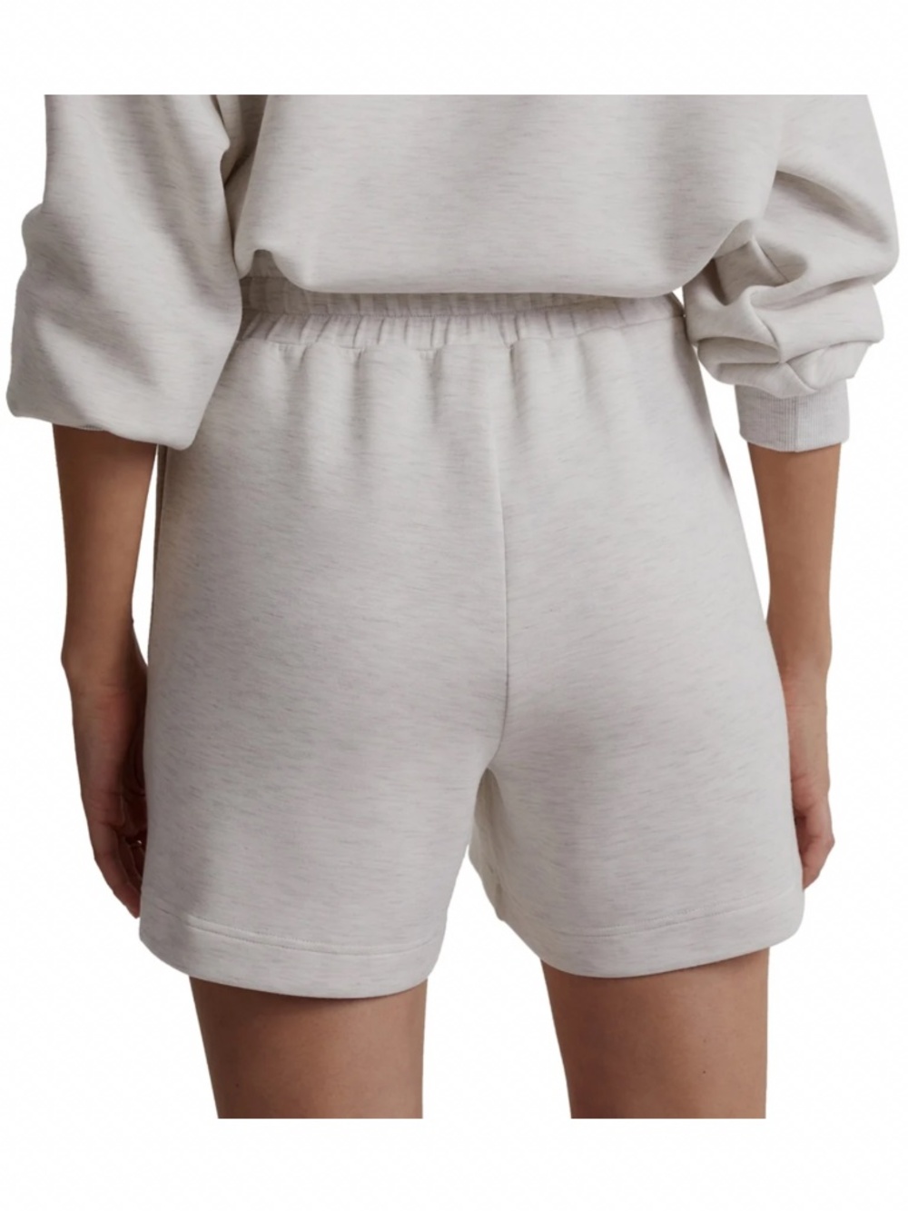 Varley Claude High Rise Short 4.5 DoubleSoft Ivory Marl Medium - Picture 4 of 11